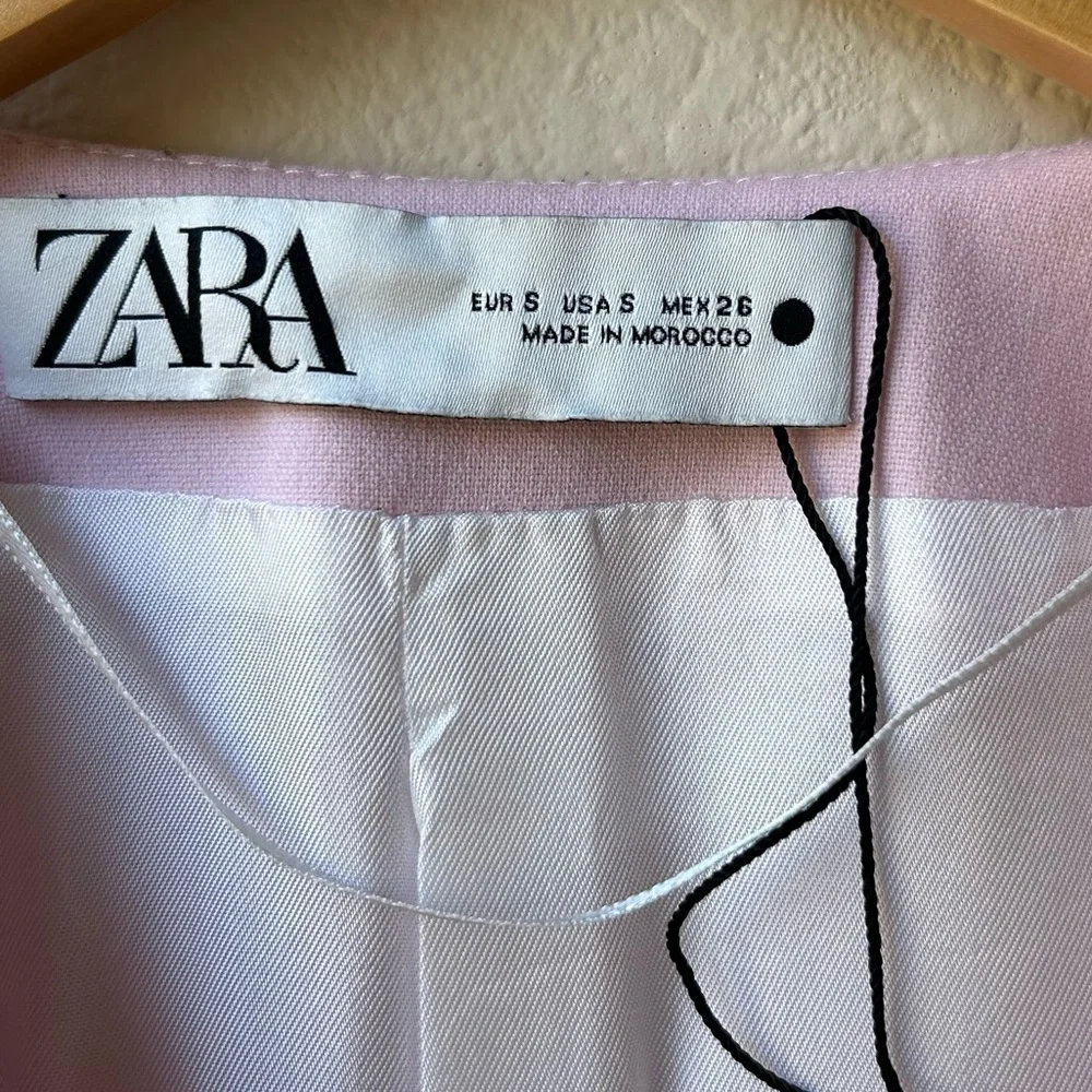 ZARA DRAPED BLAZER DRESS Barbiecore Barbie Core Mini Twist Front Sz S - Picture 11 of 16